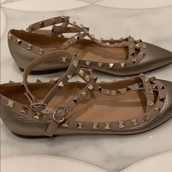 Valentino Rockstud Cage Ballet Flats - Picture 8 of 11